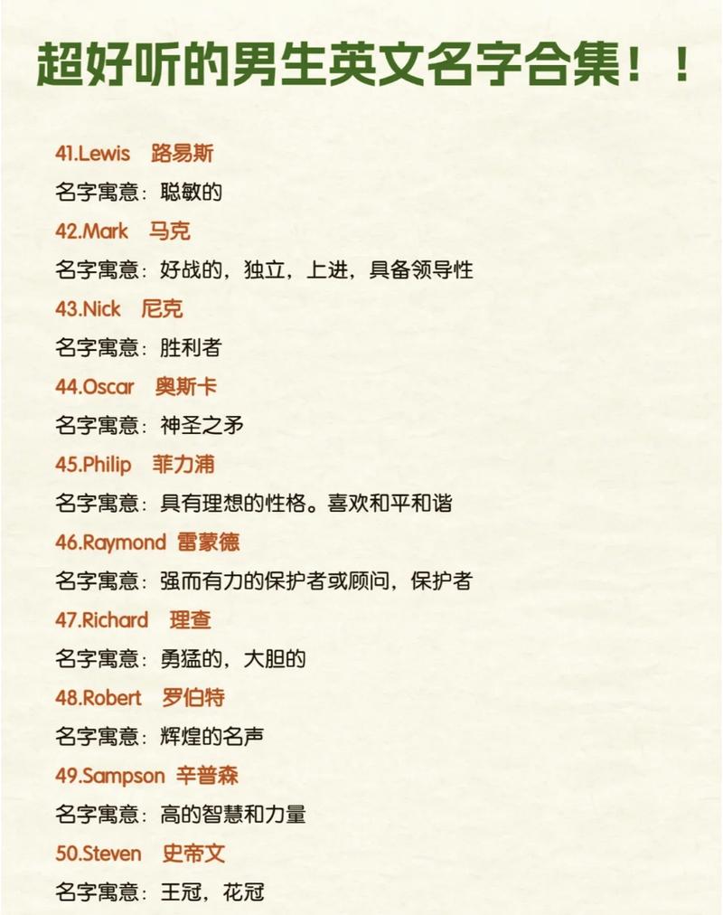 角色配对英文名字大全男(好听的角色英文名)