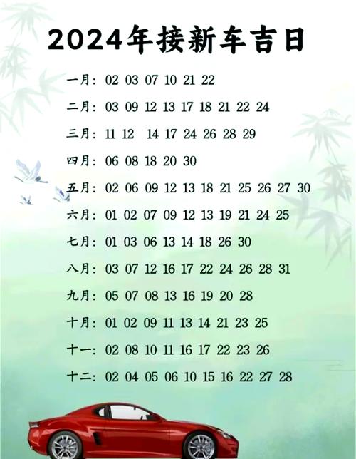 买车提车的黄历吉日2024 2025年黄历提车吉日查询