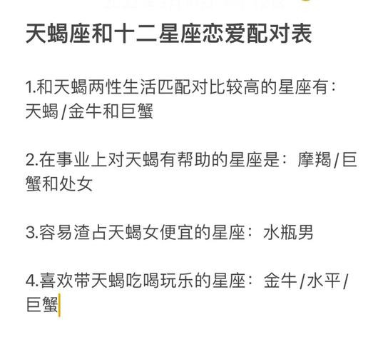 天蝎座爱情运势星座配对 天蝎座配对星座排名
