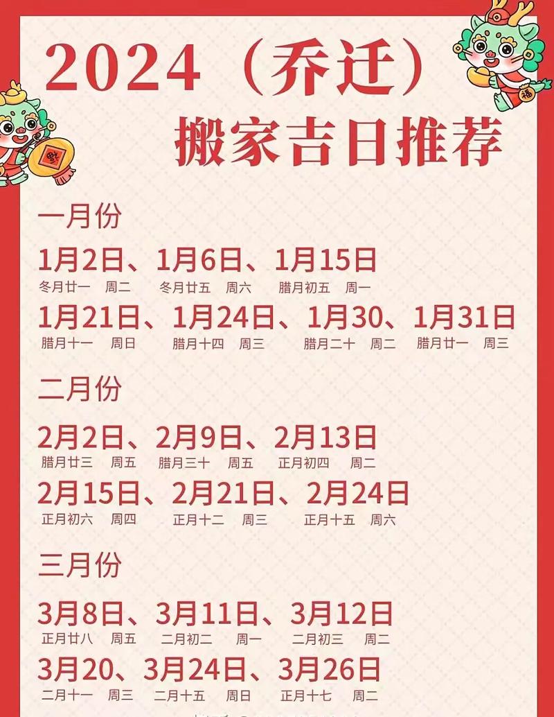 2025年元月搬家吉日属牛 2024搬家乔迁日历