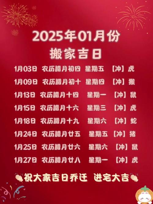 2025年宜迁徙吉日 2025年迁徙吉日
