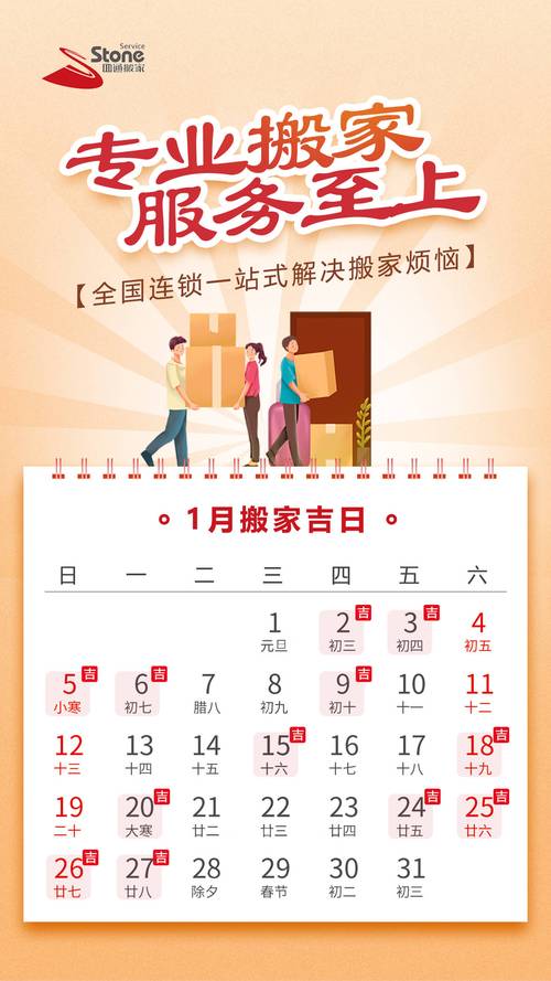 2025年1月1搬家吉日 搬家吉日2025年1月出行一览表